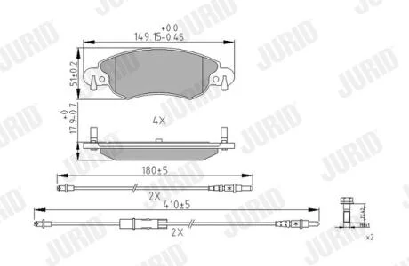 JURID гальмівні колодки передн. Citroen C5 2004- Jurid 573026J