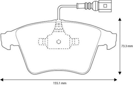 VW гальмівні колодки передні з датчик.T5 03- Jurid 573160J