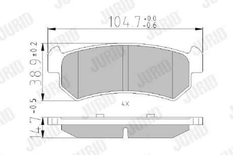 Колодка торм. CHEVROLET LACETTI -07 задн. (пр-во) Jurid 573216J