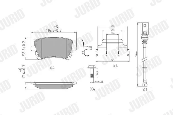 JURID - Гальмівні колодки до дисків Jurid 573220J (фото 1)