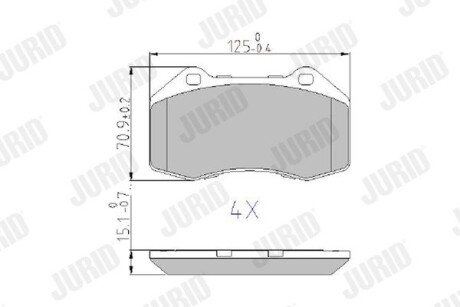 FORD Гальмівні колодки передн.Focus,Transit,Tourneo 1,8 /16V 02- Jurid 573253J