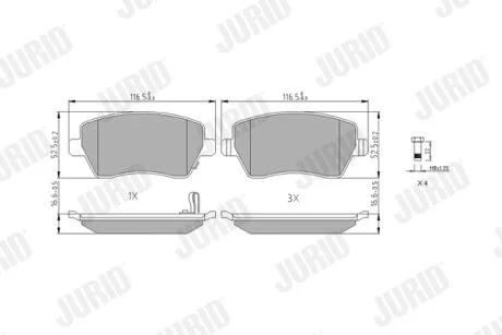 JURID гальмівні колодки передн. NISSAN Micra, Note 03- RENAULT Clio, Kangoo 1.5DCI Jurid 573255J