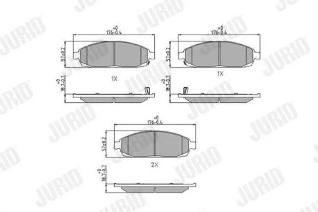 JURID JEEP гальмівні колодки передн.Grand Cherokee 05- Jurid 573340J