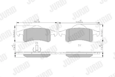 JURID JEEP гальмівні колодки задн.Grand Cherokee 98- Jurid 573374J