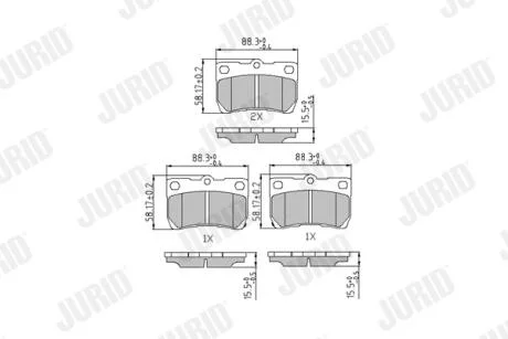 JURID TOYOTA гальмівні колодки задн.Lexus GS/IS 05- Jurid 573393J