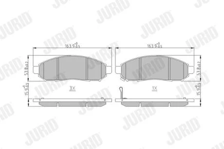 JURID NISSAN гальмівні колодки передн..Murano,Navara,Pathfinder 05- сист.Tokico Jurid 573431J