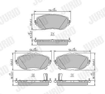 JURID TOYOTA гальмів.колодки передн.Auris 12- Jurid 573440J