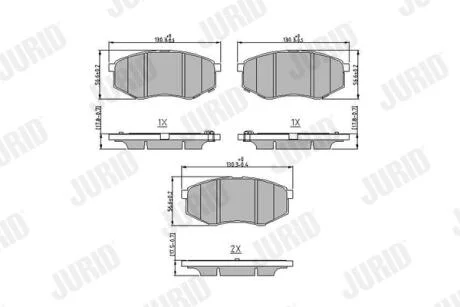 JURID HYUNDAI Тормозн.колодки передн.ix20,Kia Soul II 10- Jurid 573454J