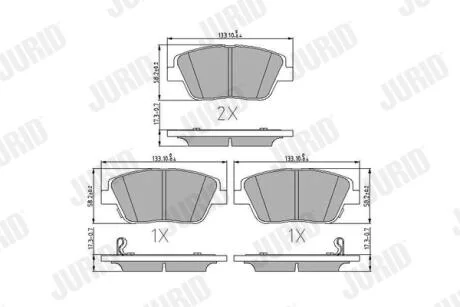 JURID HYUNDAI гальмів.колодки передн. NF,Kia Optima 09- Jurid 573462J