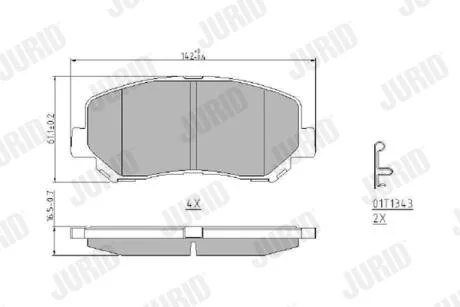 JURID MAZDA гальмівні колодки передн.CX-5 11- Jurid 573619J