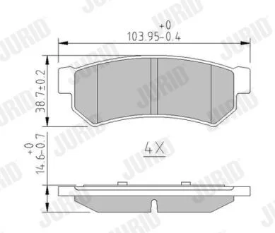 JURID CHEVROLET Гальмівні колодки задн.Lacetti,Daewoo Nubira Jurid 573633J