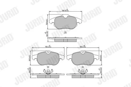 JURID OPEL гальмівні колодки передн.Vectra C, Astra H, Zafira B FIAT Croma 05- SAAB 9-3 Jurid 573723J