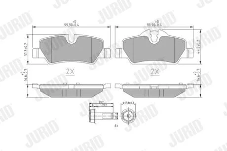JURID Колодки гальмівні задн. MINI COOPER 1.2-2.0 2013- Jurid 573763J