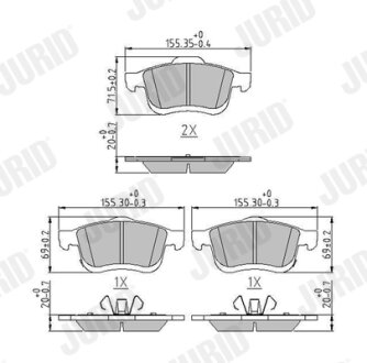 Колодки гальмівні дискові Jurid 573806J (фото 1)