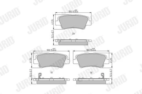 JURIDI KIA Гаьмівні колодки задн.Carens,Ceed,Soul,Hyundai i10,20,30,40,Tucson Jurid 573816J