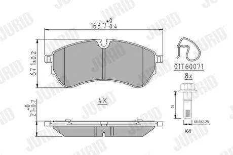 Гальмівні колодки пер. Crafter 16- (CBI) Jurid 573831J