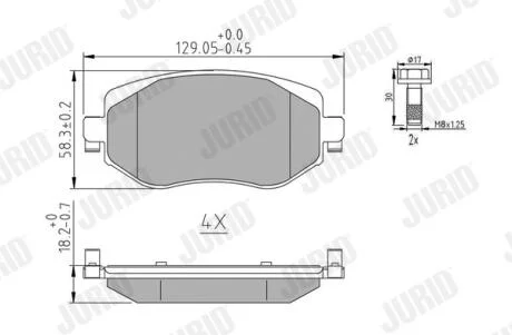 JURID RENAULT гальмівні колодки передні MEGANE IV Jurid 573842J