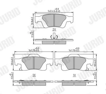 JURID гальм. колод. задн. JEEP Grand Cherokee 11- Jurid 573860J