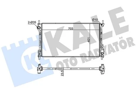 KALE FORD радіатор охолодження 703X401X23,5 Transit Connect 2.4 TDCi 02- Kale 209700