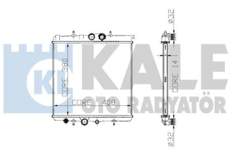 PEUGEOT Радиатор охлаждения 307 1.4 00- Kale 213200