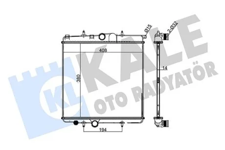 KALE PEUGEOT радіатор охолодження 206 1.1/1.6 Kale 216799
