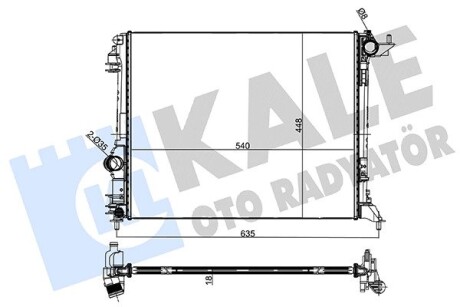 RENAULT радіатор охолодження Grand Scenic IV,Megane IV,Talisman 1.2/1.5dCi 16- Kale 333800