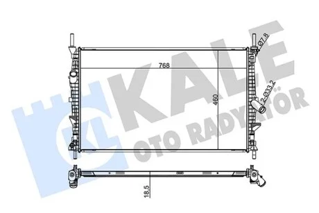 Радиатор охлаждения двигателя (паяный) Ford Transit (13-) 2.2TDCI KALE Kale 336000