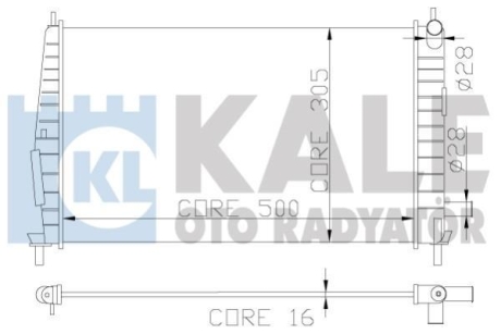 MAZDA радіатор охолодження 121,Ford Fiesta IV 1.3 95- Kale 341920 (фото 1)