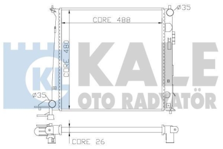 HYUNDAI радіатор охолодження ix35,Kia Sportage 1.7/2.0CRDi 10- Kale 341960 (фото 1)