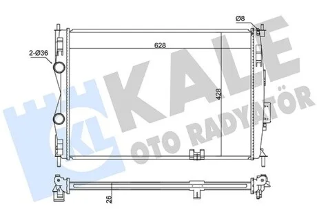 Радиатор охлаждения двигателя (паяный) Nissan Qashqai (07-) 2.0dCi KALE Kale 342060