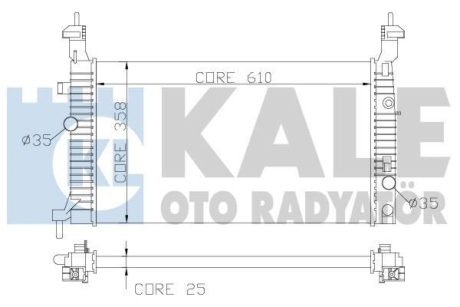 OPEL Радиатор охлаждения Meriva A 1.7DTi 03- Kale 342065