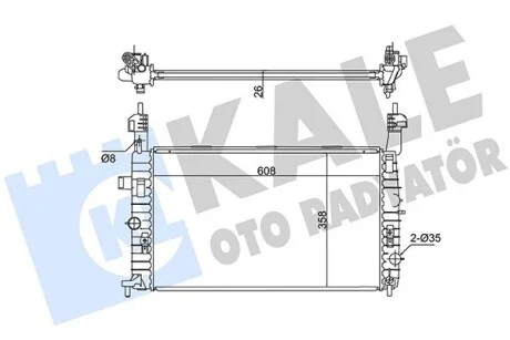 KALE OPEL Радиатор охлаждения Meriva A 1.7DTi 03- Kale 342065