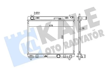 KALE TOYOTA радіатор охолодження Yaris 1.4 D-4D 05- Kale 342140