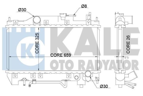 TOYOTA радіатор охолодження з АКПП Avensis 2.0 97- Kale 342190 (фото 1)