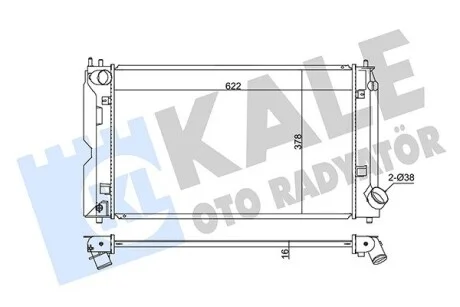 KALE TOYOTA Радіатор охолодження двиг. Avensis,Corolla 1.4/2.0 D-4D 02- Kale 342205