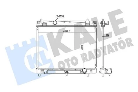 KALE TOYOTA радіатор охолодження Yaris 1.0/1.3 05- Kale 342215