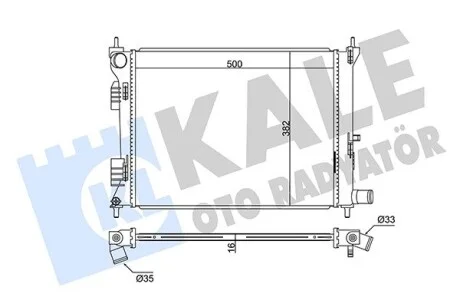 Радиатор охлаждения Hyundai AccentIv, Veloster - Kia RioIiiRadiator KAL Kale 342285
