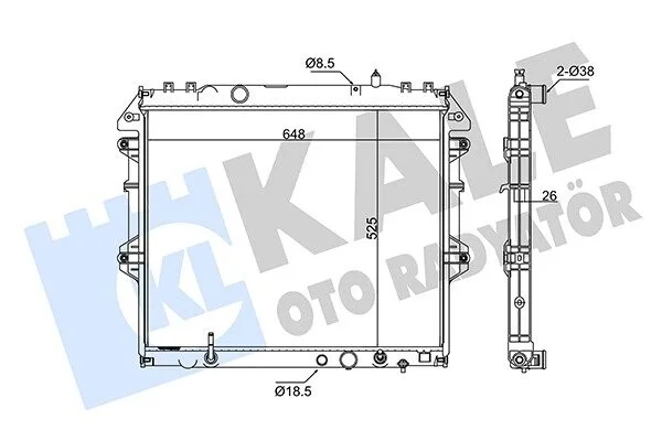 KALE TOYOTA Радиатор охлаждения с АКПП Hilux VII 2.5.3.0 D-4D 05- Kale 342335 (фото 1)