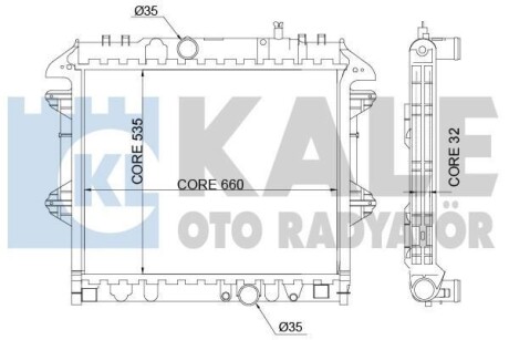 TOYOTA Радиатор охлаждения с АКПП Hilux VII 2.5.3.0 D-4D 05- Kale 342335