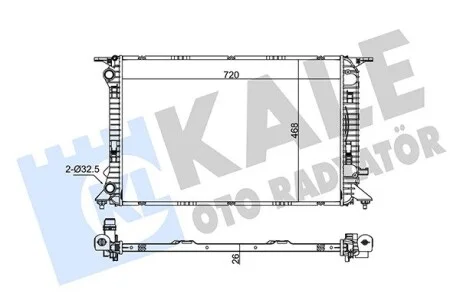 Радіатор охолодження Audi A4, A5, A6, Q3, Q5 KALE OTO RADYATOR Kale 342340