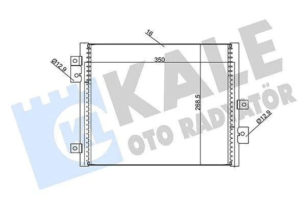 KALE PORSCHE Радіатор кондиціонера (конденсатор) 911 3.6, 3.8 05-, CAYMAN 2.7-... 06- Kale 342440 (фото 1)