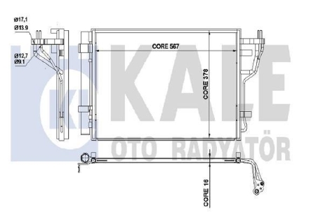KIA радіатор кондиціонера Cerato II 1.6/2.0 09- Kale 342535 (фото 1)