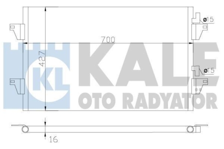 RENAULT Радіатор кондиціонера (конденсатор) Espace IV, Laguna II 01- Kale 342590 (фото 1)