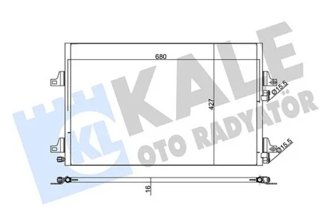 KALE RENAULT Радіатор кондиціонера (конденсатор) Espace IV, Laguna II 01- Kale 342590