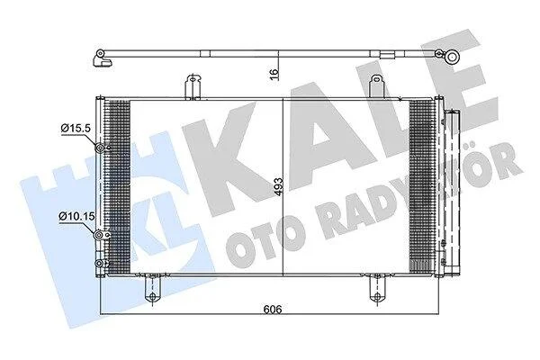 KALE TOYOTA Радіатор кондиціонера (конденсатор) HIACE IV 2.5, 2.7 05-, HIACE V 2.5, 2.7, 3.0 04- Kale 342605 (фото 1)