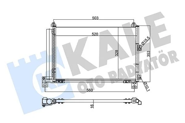 KALE FORD Радіатор кондиціонера (конденсатор) з осушувачем RANGER 2.5 99-, MAZDA Kale 342885 (фото 1)