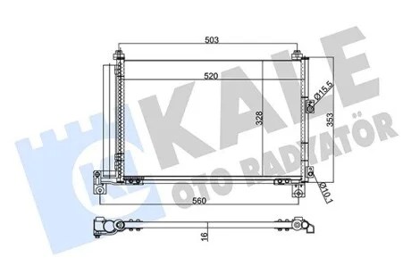 KALE FORD Радіатор кондиціонера (конденсатор) з осушувачем RANGER 2.5 99-, MAZDA Kale 342885