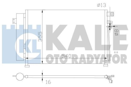 KIA Радіатор кондиціонера (конденсатор) Rio II 1.5CRDi 05- Kale 343125