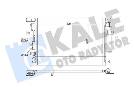 KALE CHRYSLER радіатор кондиціонера з осушувачем 300C,Lancia Thema Kale 343135