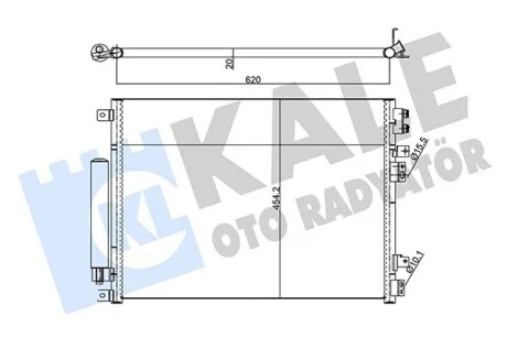 KALE CHRYSLER радіатор кондиціонера з осушувачем 300C 04- Kale 343140